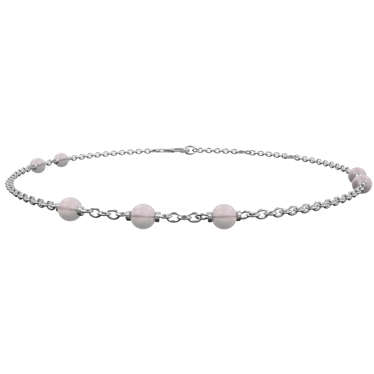 Nordahl Jewellery - SWEETS52 armbånd i sølv m. 7 rosakvarts